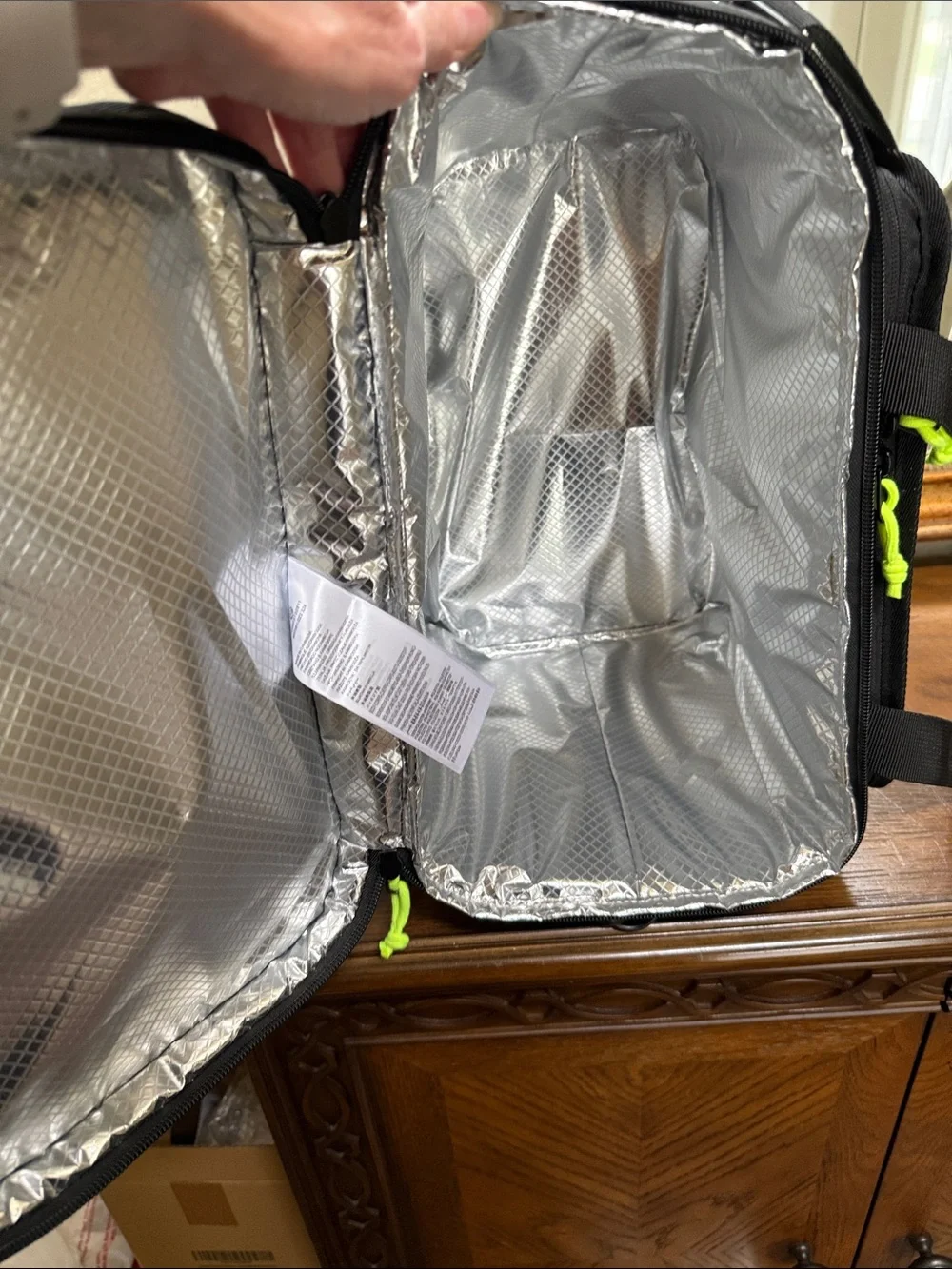 New w/o paper tag. Nike Black Duffel Cooler Bag with Neon Green Accents